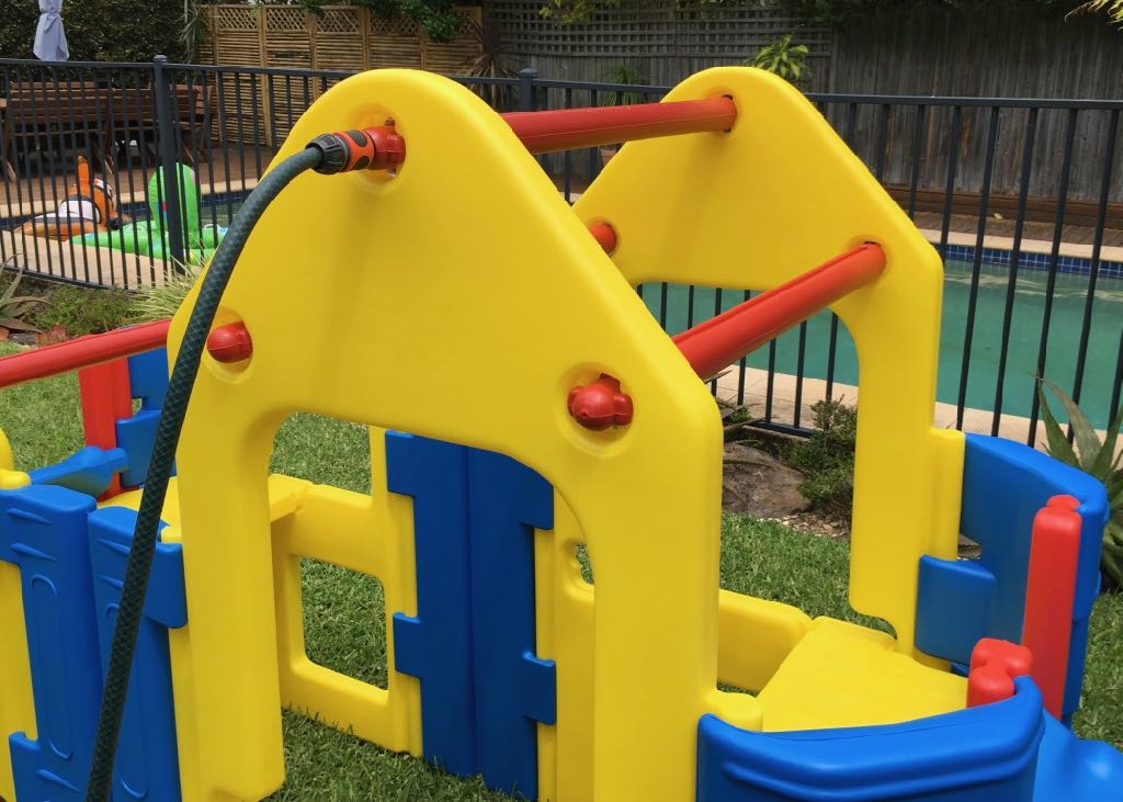 Australian Made Kids Outdoor Maxi Climber with 2 Slides AMPI Bar Sprays Water 